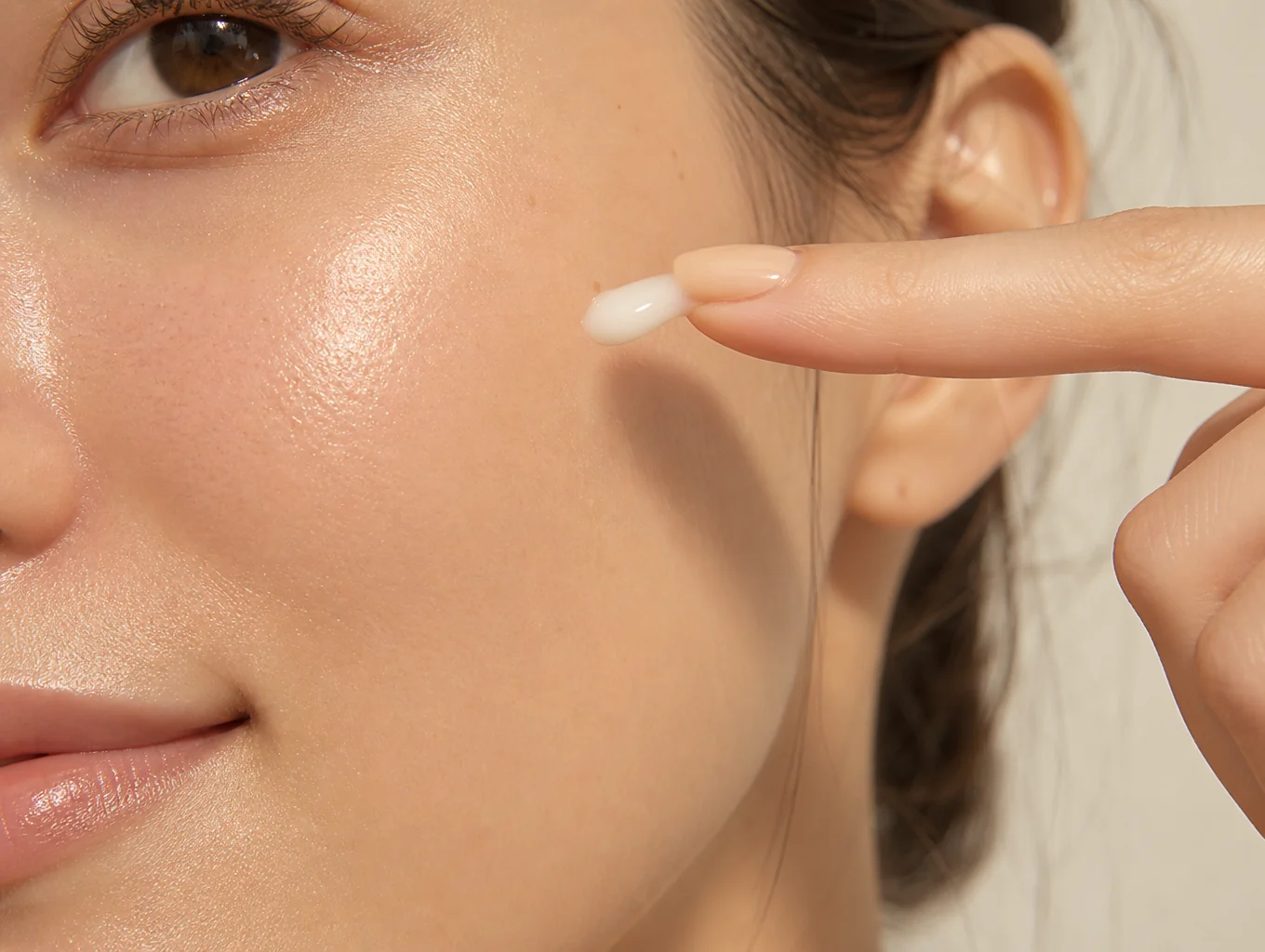 Calm and healthy radiant skin in natural light